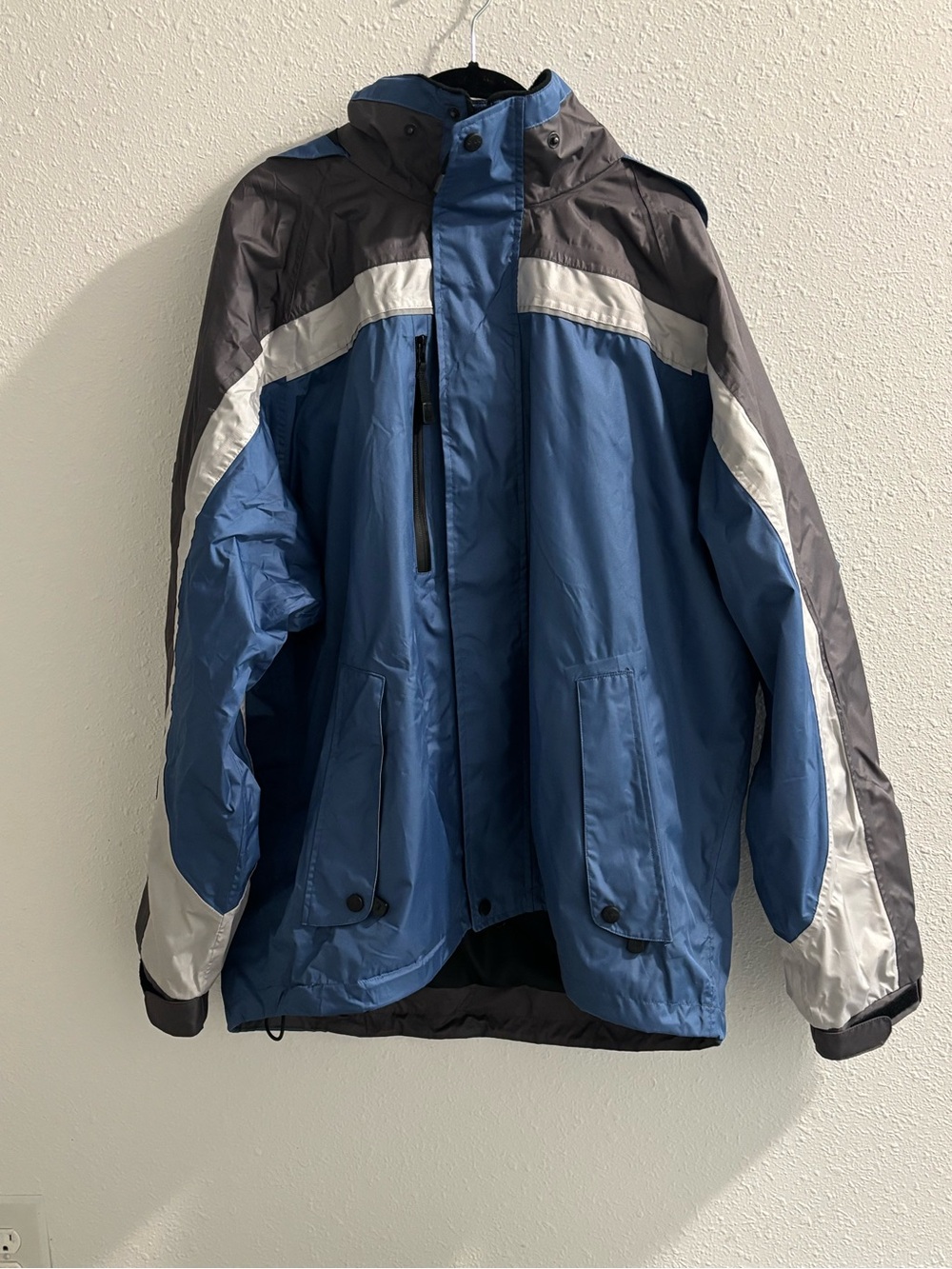 Viking Bogachill Men's Blue and Gray Hooded Waterproof Rain Jacket